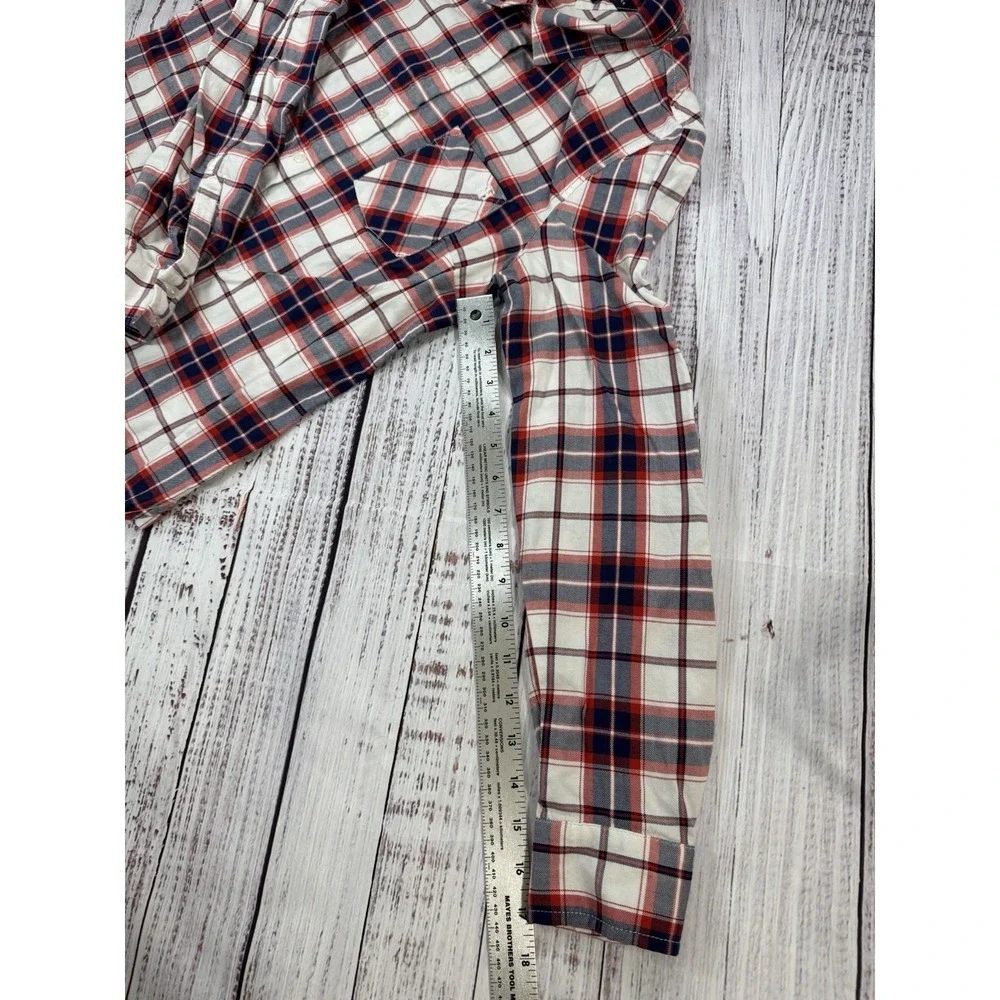 Tommy Hilfiger Shirt Men's Long Sleeve Button Up Red‎ White Plaid Size Small